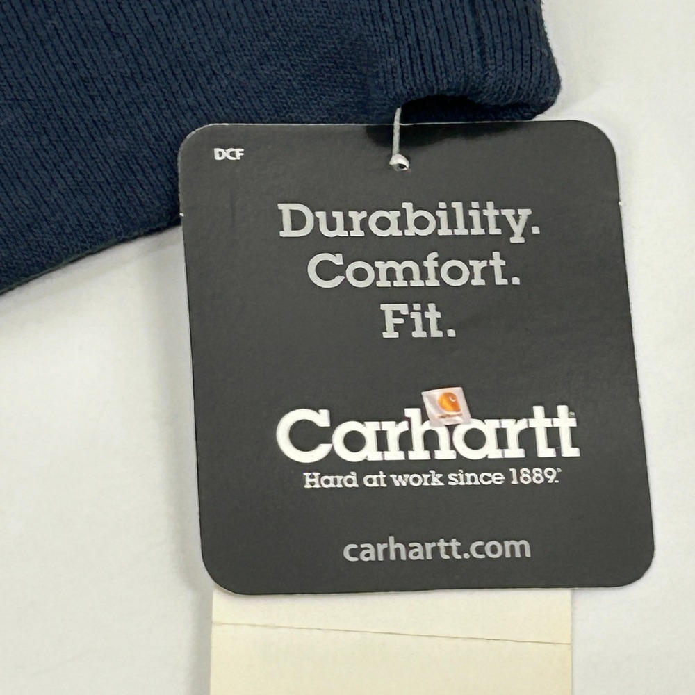 Carhartt Long Sleeve Pocket T-Shirt Men Large Navy Blue Cotton Workwear Tee NEW - Picture 4 of 10